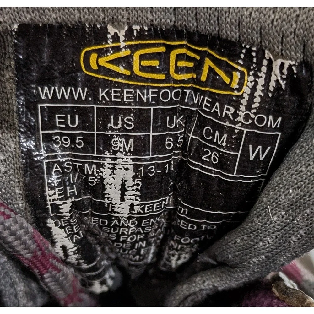 Womens KEEN Utility Detroit Low Steel Toe‎ Work Safety Gray Purple Shoes Size 9